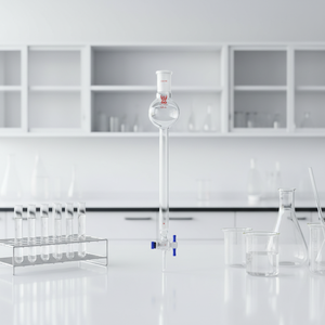 Laboratuvar Malzemeleri 24/40 Dış Bağlantılı Borosilikat Cam Rezervuar Kromatografi Kolonu, Fritli Disk ve PTFE Musluklu - Product Image 6