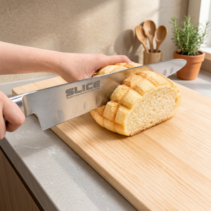 Heavy Duty Wave Blade Chef <b>Knife</b> Satin Finish Plastic Handle Dishwasher Safe - Product Image 2