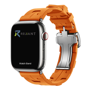 Correa de Silicona Transpirable y Agradable al Tacto con Hebilla de Mariposa H-ermes para Reloj Apple Serie 10 42mm 46mm (WB1073T) - Product Image 1