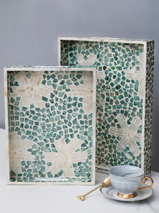 Plateau en coquillages naturels <span class=keywords><strong>de</strong></span> style français pour table basse <span class=keywords><strong>de</strong></span> salon, plateau à thé, plateau <span class=keywords><strong>de</strong></span> rangement décoratif haut <span class=keywords><strong>de</strong></span> gamme pour table à manger, assiette à fruits - Product Image 5