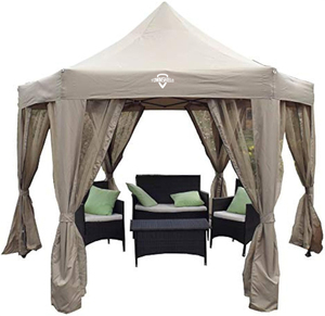 Gazebo <span class=keywords><strong>Plegable</strong></span> Hexagonal Resistente a la Intemperie para Jardín, Fiestas y Jacuzzi, 3.6m X 3m, <span class=keywords><strong>con</strong></span> Laterales de Malla - Product Image 5