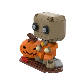 Bloques de Construcción de Personajes de Yute para Halloween, Adorno de Ladrillos para Ensamblar DIY con Calabaza y Cubo de Dulces, Decoración de Escritorio - Product Image 5