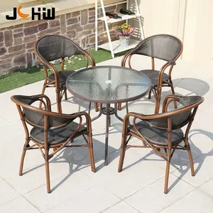 Chaise de jardin en rotin et osier français empilés pour patio extérieur chaise de bistro de jardin en bambou