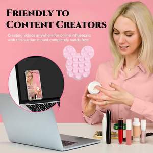 Support de téléphone rose en forme de <span class=keywords><strong>Mickey</strong></span> ventouse support mains libres universel pour <span class=keywords><strong>iPhone</strong></span> Samsung pour miroirs douches cadeau de nouveauté - Product Image 4