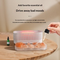Diffuseur d'aromathérapie rétro en cristal de sel, humidificateur silencieux pour chambre à coucher avec flamme colorée, aide au sommeil, huile essentielle pour hôtel