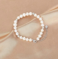 Bracelet de perles de pomme de terre naturelle véritable boule de pavé de cristal Offre Spéciale classique 6-7mm