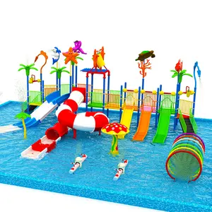 aqua water play equipment kids splash pad fiberglass water park rides pool slides amusement park