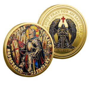 Moneda Conmemorativa del Arcángel Miguel, Recuerdo Cristiano, Fundición a Presión, Chapada en Oro 3D, Salmos 91, Escritura Religiosa, Coleccionable - Product Image 4