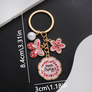 ขายส่งพวงกุญแจธีมดอกไม้วันแม่ 25 แบบใหม่ ทำจากโลหะผสมสังกะสีเคลือบน้ำมัน ของขวัญสำหรับคุณแม่จากลูกสาวลูกชาย - Product Image 2
