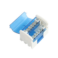 Boîtier de jonction neutre UKK série 207 en laiton, montage sur rail DIN, pour applications automobiles, connexion par vis, 21-30 contacts pour l'alimentation