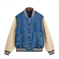 Nouvelle veste universitaire longue décontractée en toile, imperméable et réversible, avec patchs en chenille brodés sur le devant, idéale pour l'extérieur en hiver, OEM