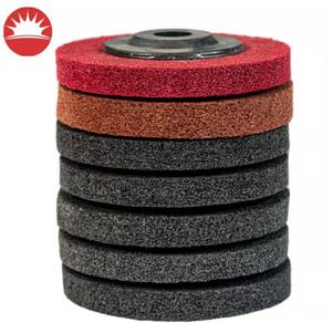 Grit60-180 <strong>Non-Woven</strong> <strong>Polishing</strong> Disc 100*100*10mm Black Red Customized OEM Nylon Grinding <strong>Wheel</strong> for Rust Removal - Product Image 1
