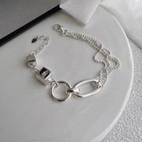 Bracelet multi-rangs en argent sterling 925 FY-SL40 pour femmes, style coréen, style forêt simple, design minimaliste unique
