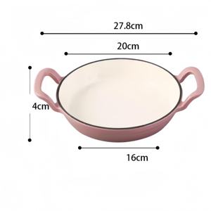 Sartén para parrilla <span class=keywords><strong>de</strong></span> hierro fundido esmaltado, adecuada para todo tipo <span class=keywords><strong>de</strong></span> cocinas, como inducción o parrilla <span class=keywords><strong>con</strong></span> doble ASA - Product Image 2