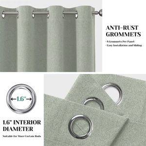 <span class=keywords><strong>3</strong></span>-laags gestructureerde linnen gordijnen verduisterende gordijn voor woonkamer slaapkamer - Product Image 2