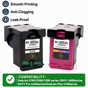 <span class=keywords><strong>Cartouche</strong></span> d'Encre Reconditionnée <span class=keywords><strong>305</strong></span> <span class=keywords><strong>XL</strong></span> 305XL Couleur Noir pour Imprimante HP305 HP305XL <span class=keywords><strong>HP</strong></span> DeskJet Plus 2300 2710 2700 4110 2320 4110e - Product Image 1