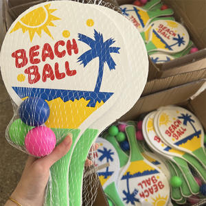 <span class=keywords><strong>Raquette</strong></span> de ballon de plage interactive parent-enfant en bois et polyester jouet de sport de plein air coloré à 3 balles pour jouer à la plage - Product Image 2