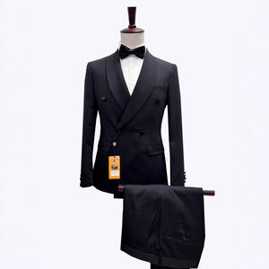 남자 두 버튼 솔리드 비즈니스 웨딩 턱시도 세트 댄스 파티 세트 재킷과 바지 - Product Image 2