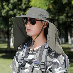 Chapeau Bob Kaki avec Cache-Visage Protection Solaire Randonnée Pêche Extérieur Respirant Pliable Anti-UV Chapeau Homme Adulte - Product Image 5