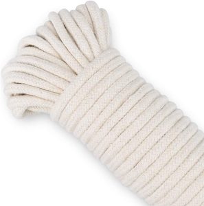 <span class=keywords><strong>Cuerda</strong></span> de tendedero de algodón trenzado de 1/4 pulgadas, artesanías ecológicas suaves y duraderas de 100 pies para tienda de calidad Premium - Product Image 3