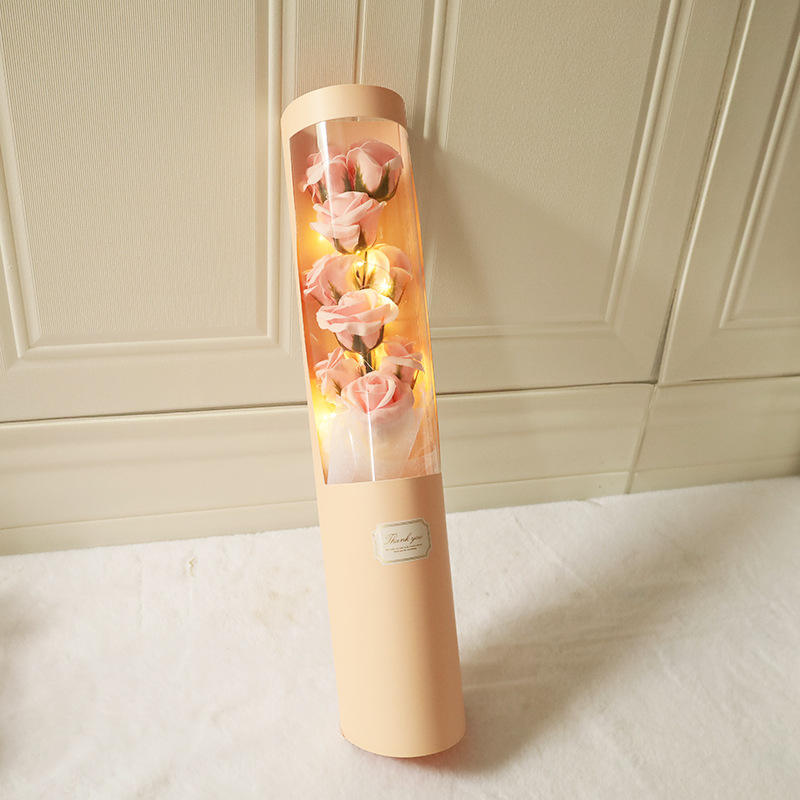 กอดถังช่อดอกไม้-สีชมพู