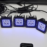 Misun design 3 pollici led cube light con chasing halos ip67 pods spot light