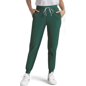 FOXA Women's Medical Scrub Pants Jogger Style With 6 Pockets Drawstring Waist Hospital Uniforms Cotton Blend Knitted Fabric - Product Image 1