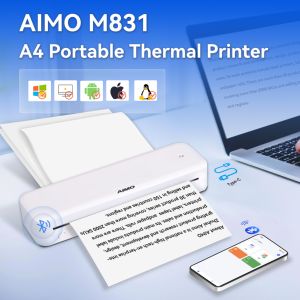 AMO New M831 휴대용 무선 잉크 없는 열전사 프린터 파란 치아 열 프린터 지원 5 크기 용지 - Product Image 5