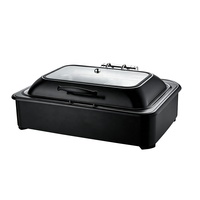 Hotel-Restaurant Buffet-Server Catering Chafing Dish Edelstahl Warmhaltebehälter Buffet-Set Speisenwärmer 9L Elektrisch Beheizt Schwarz