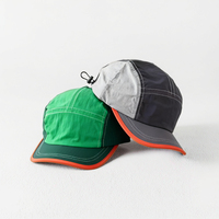 Nueva Gorra de Moda de Dos Tonos, 5 Paneles, Color de Contraste Premium, Ribete a Cuadros, Ala Corta, Gorra de Corredor, Gorra de Campamento, Uso en la Playa, 100% Poliéster