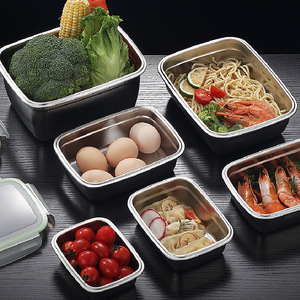 Contenedor de Almacenamiento de Alimentos de Acero Inoxidable 304, Rectangular, con Tapa Hermética, Apto para Viajes y Refrigerador - Product Image 3