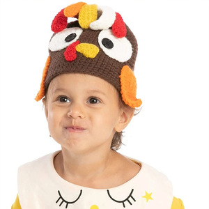 Thanksgiving Wholesale Cotton Yarn Crochet <strong>Turkey</strong> <strong>Hat</strong> for Kids-Adjustable Fun Animal Cap for Daily &amp; Party Outdoor Activities - Product Image 2