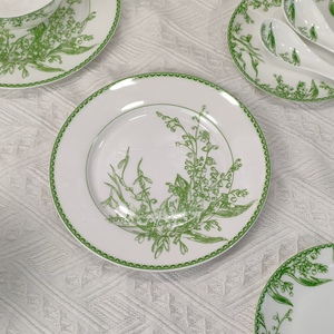 New Models European Style 10pcs Green Lily of the Valley Porcelain <b>Dinnerware</b> Set - Product Image 5