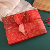 Boîte cadeau de Noël en carton rigide recyclable imprimée sur mesure, boîte en papier festive, design arbre de Noël, pour les fêtes