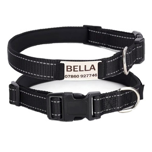 <span class=keywords><strong>Collar</strong></span> de Perro Ajustable Acolchado de Nailon Reflectante de Calidad, Placa de Identificación con Nombre Grabado Personalizado, Collares para Perros - Product Image 2