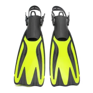 High Quality Free Diving Long Fins Open Heel Adjustable Training Swimming Flippers