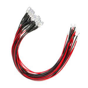핫 세일 3mm 5mm 사전 유선 LED 고속 점멸 DC3-6V 12V 24V 220V 투명 렌즈 발광 다이오드 - Product Image 1