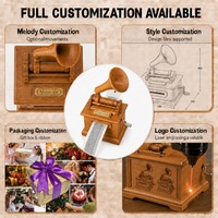 Boîte à musique DIY en bois à manivelle pour bandes de papier, créateur de mélodies, double couche, gravure personnalisée, cadeau, fournisseur en gros