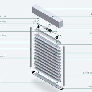 พื้นที่≤1.44 ㎡   รับผลิตมู่ลี่อะลูมิเนียมแบบกำหนดเอง |   <span class=keywords><strong>หน้าต่าง</strong></span><span class=keywords><strong>บานเกล็ด</strong></span>ไฟฟ้า - สวิตช์ติดผนัง - รางนำทาง - ขอบเรียบ - Product Image 1