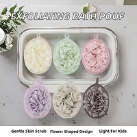 Éponge de Douche Exfoliante en Forme de Fleur, Pouf de Bain en Maille, Gommage Visage, Éponge Durable et Résistante 50g 1 pièce/sac OPP