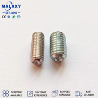 Vis sans tête hexagonale en acier allié Malaxy, plaquée zinc noir, à pointe plate, filetée