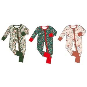 Long Sleeve Cotton Newborn Baby Fold Over Sleeper Wear With Zipper Boy Girl One Piece Pajamas