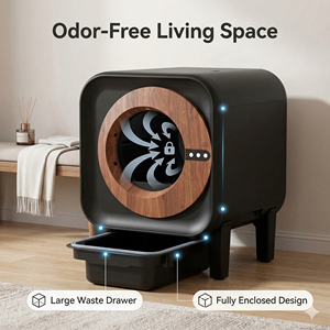 Arenero Inteligente para Gatos al por Mayor, Extra Grande, Totalmente Automático, Cuadrado, Fácil <span class=keywords><strong>de</strong></span> Limpiar, 70L, con Aire Fresco y Recogida <span class=keywords><strong>de</strong></span> Excrementos - Product Image 3