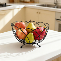 Panier à fruits en fil métallique avec revêtement en poudre DaS, panier de rangement pour fruits et légumes