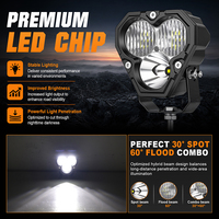 Phare de voiture LED modulaire blanc 4 pouces, combo de feux pour conduite tout-terrain 4x4 SUV, nouveau 12V 24W IP67