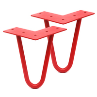 Rote 4-Zoll-Metall-Haarnadel Möbel Beine 4er-Set Hochleistungs-Industrie design Home DIY-Projekte für Schlafs ofa Schrank TV-Ständer