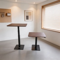 Table basse moderne écologique à pied unique, réglable en hauteur par vérin à gaz, avec cadre en fer durable et pieds carrés à 3 niveaux, facile à assembler