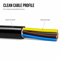 Câble multiconducteur 5x1mm² H05VV-F RVV, câble électrique flexible en cuivre gainé PVC 300/500V pour câblage de machines