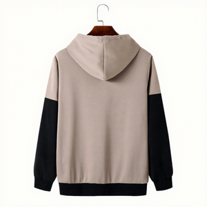 Men's Hooded Sweatshirt Solid Boxy Fit Casual Winter Wear Long Sleeve Fleece Breathable Windproof Waterproof Pockets - Product Image 1