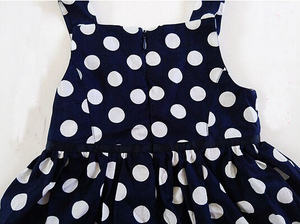 Última Moda en Ropa Infantil de Verano, Vestidos Cortos sin Mangas con Estampado de Puntos para Niñas de China - Product Image 4